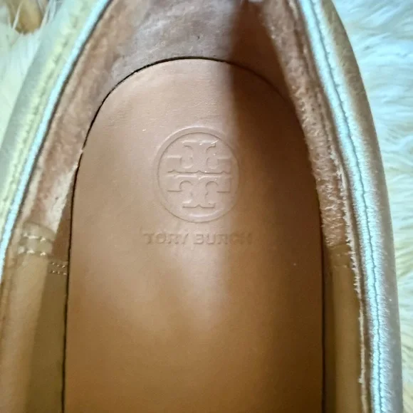 Tory Burch Metallic Gold Slip-On Shoes - Picture 6 of 7